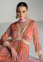 Scarlet - pink chinon anarkali