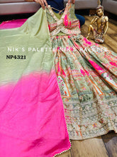 Mint green and pink lehenga