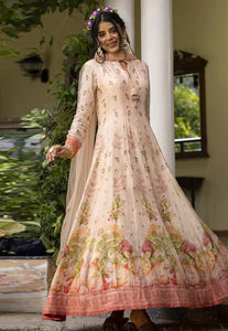 Dola silk jacquard pastel peach gown