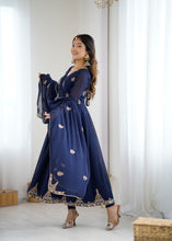 Navy blue Georgette anarkali