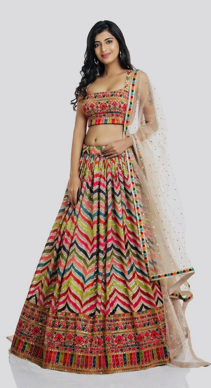 Colourful zig zag Lehenga (also available for plus and tall)