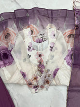 Violet soft organza silk anarkali