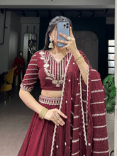 Maroon rangoli crush lehenga (skirt stitched)