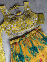 Yellow floral pearl embroidered Lehenga