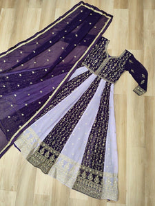Two coloured panelled anarkali