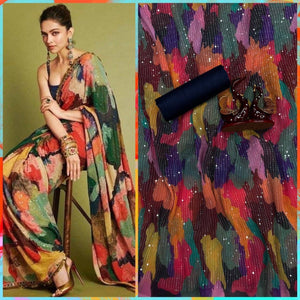 Bollywood inspired multicoloured with sequins saree