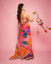 Sara Ali Khan inspired pink organza saree