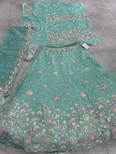 Sea green art silk Lehenga
