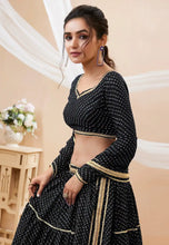Black leheriya Georgette Lehenga