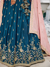 Navy blue and pink Lehenga