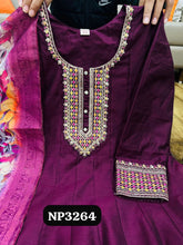 Niks collection - purple modal chanderi silk anarkali (plus size option)