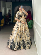 Tussar silk floral print with Koti