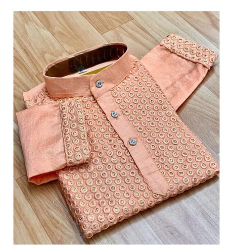 Peach kurta boys