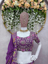 Purple floral embellished Lehenga