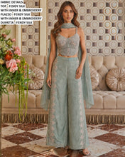 Fendi silk green Indo western palazzo set