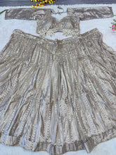 Taupe gold sequinned Lehenga (stunning blouse design)