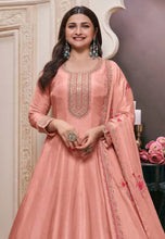 Prachi Desai peach silk anarkali