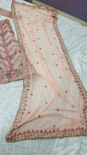 Pastel peach mirror work Lehenga (suitable for tall too + plus size)