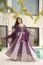 Two coloured panelled anarkali