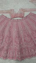 Pastel pink silk Dori work lehenga