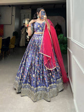 Bridesmaids - chinon digital print lehenga in purple