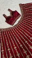 Maroon and gold Kasturi silk Lehenga