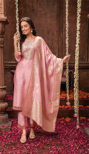 Viscose salwaar kameez with jacquard dupatta - readymade