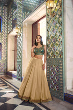 Chiku lehenga with contrast blouse (skirt stitched)