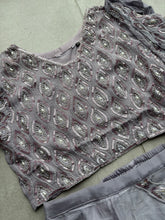 Lilac lehenga saree