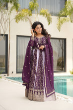 Two coloured panelled anarkali