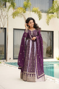 Two coloured panelled anarkali
