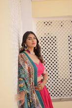 Viscose jacquard Lehenga with gaji silk dupatta in pink