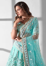 Lifestyle collection - sky blue gotta Patti Lehenga