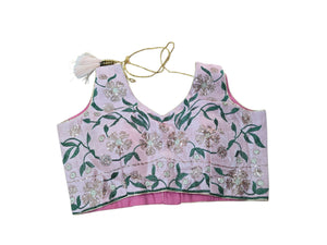 Peach threadwork blouse