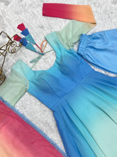 Sky blue Georgette readymade pant suit