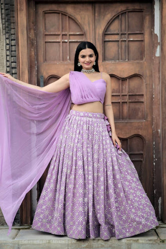 Lilac readymade indo western sweetheart Lehenga