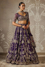 Purple and gold Georgette royal look lehenga