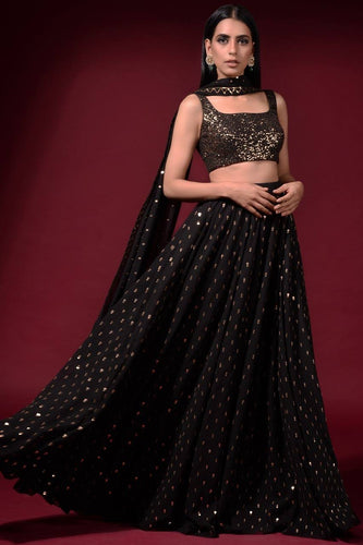 Black and gold georgette Lehenga (perfect for teens too)