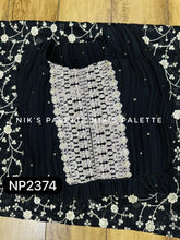 Niks collection - black silk pleated anarkali
