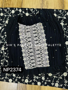 Niks collection - black silk pleated anarkali