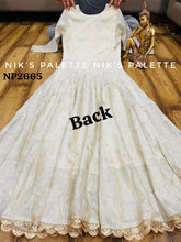Niks collection - off white jacquard silk anarkali (plus size option)