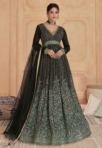 Janisha black georgette partywear anarkali