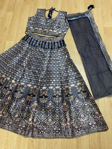 Boutique collection - blue stone and gold Lehenga