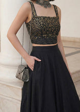 Soft silk Indo western black Lehenga with pocket