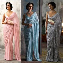 Partywear sequinned saree