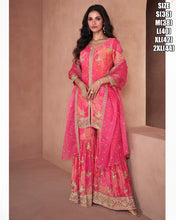 Long top floral sharara style in a shaded pink - readymade
