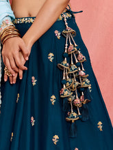 Teal Georgette sequins lehenga