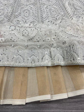 White soft net sequinned Lehenga