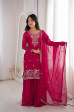Crunchy silk hot pink palazzo set