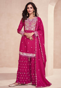 Magenta sharara suit